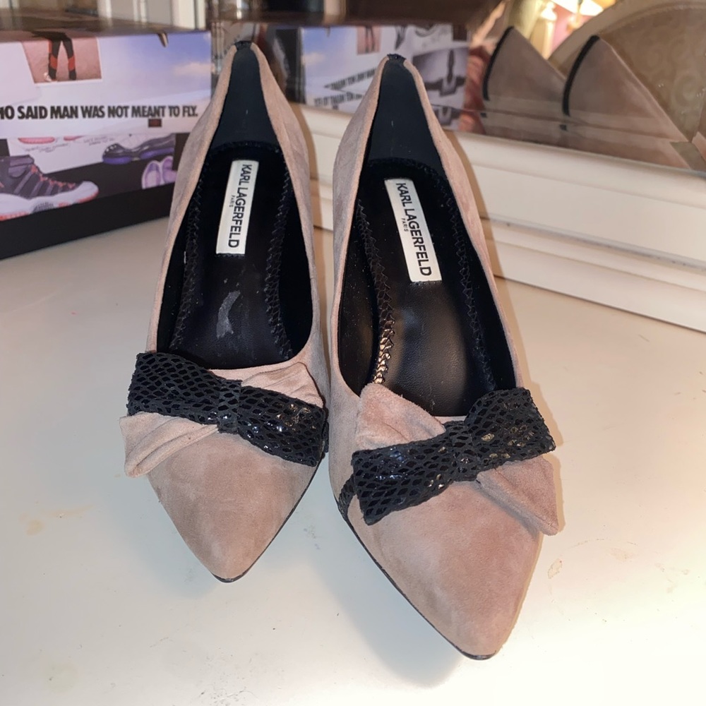 Karl Lagerfeld Suede Leather Heels